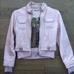 Super chick girls pink leather jacket